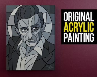 Johnny Cash Original Custom Painting
