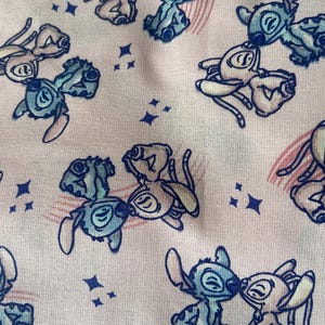 Lilou and Stitch napkin + first name/table napkin/wipe/canteen boy/personalized baby gift image 2