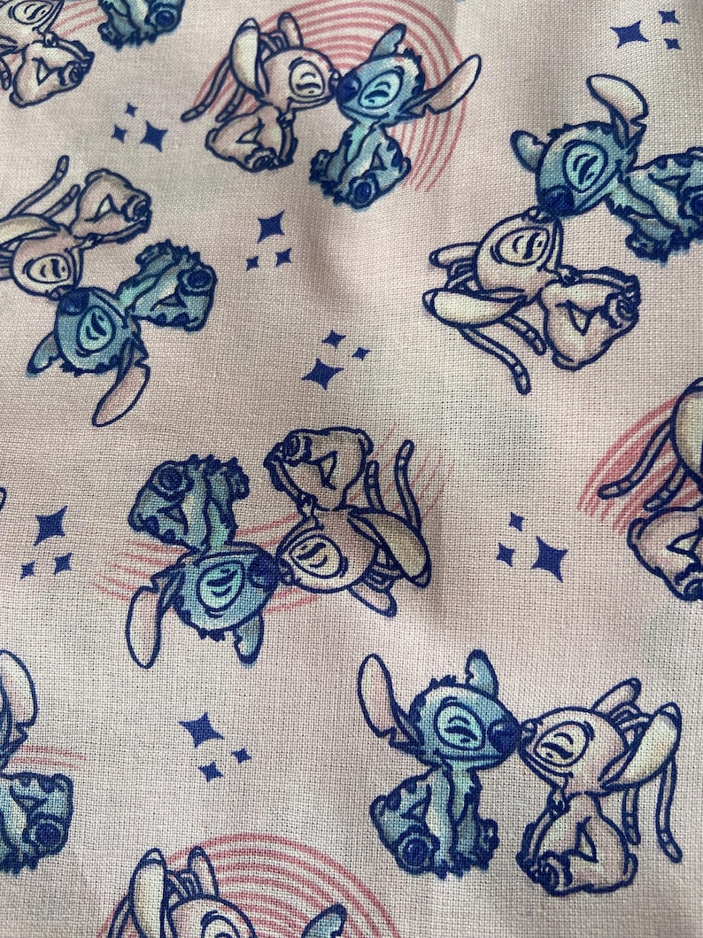 Lilou and Stitch napkin + first name/table napkin/wipe/canteen boy/personalized baby gift image 2