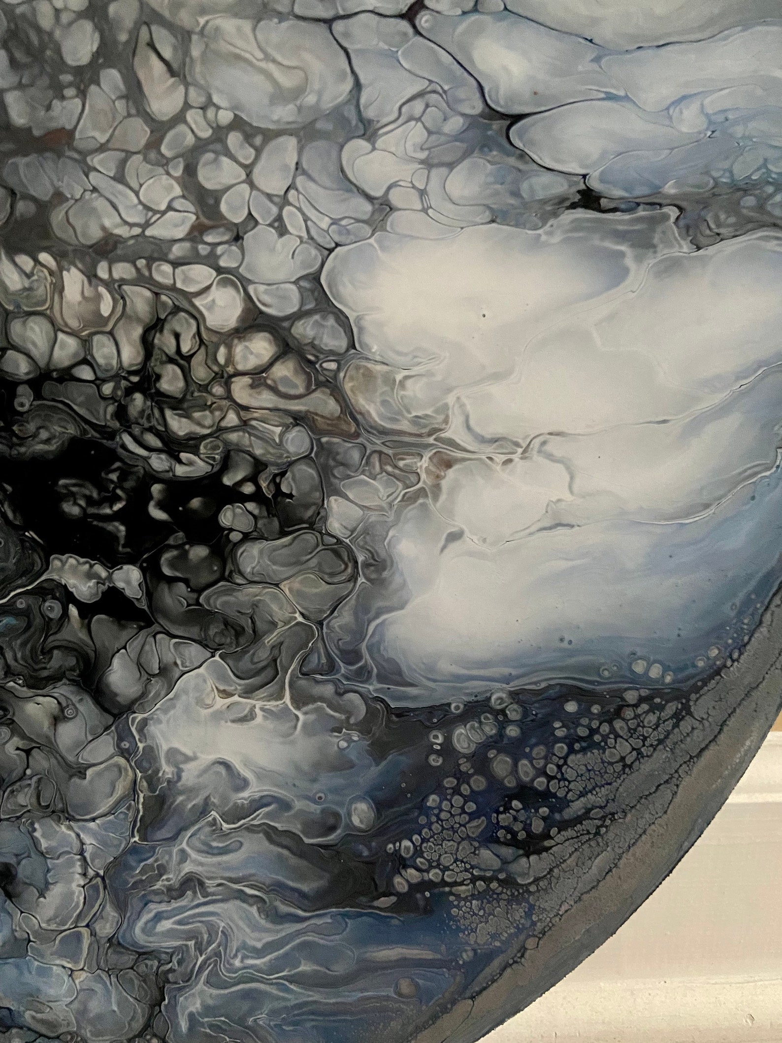 Round Epoxy Resin Pour Painting Etsy