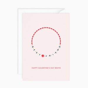 Galentine's Day Karte | Freundschaftsarmband | Grußkarten für Freunde | Valentinstag | Karte für Bestie