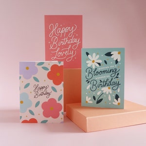 Blooming Wonderful Birthday Card Flowers Birthday Card Floral Design image 2