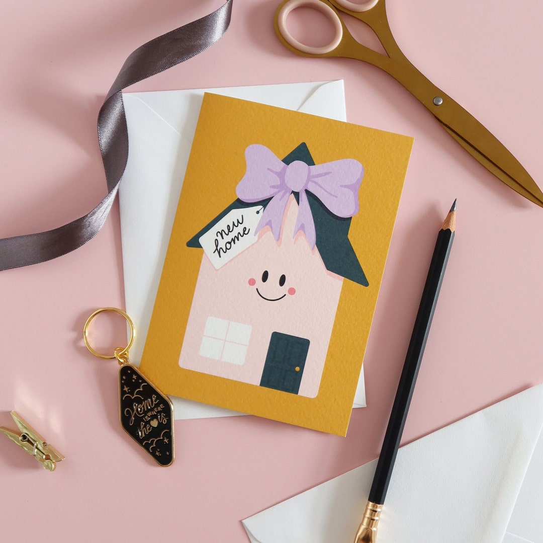 Cute New Home Card | Housewarming Illustrated Card - Etsy