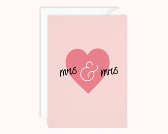 Mrs and Mrs Card | Wedding Card | Her and Her