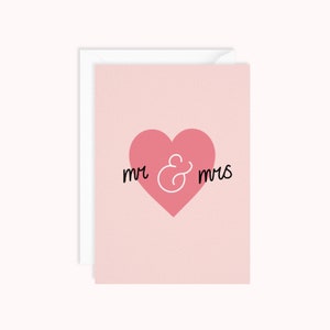 Mr and Mrs Card Wedding Card Him and Her image 1