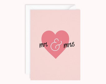 Mr and Mrs Card | Wedding Card | Him and Her