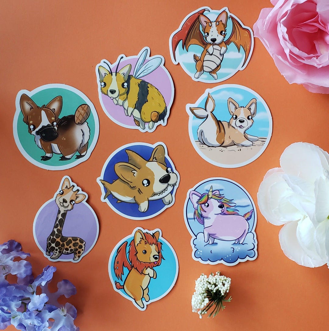 Science Corgi Sticker Corgi Sticker Pack (8 Stickers) - Etsy