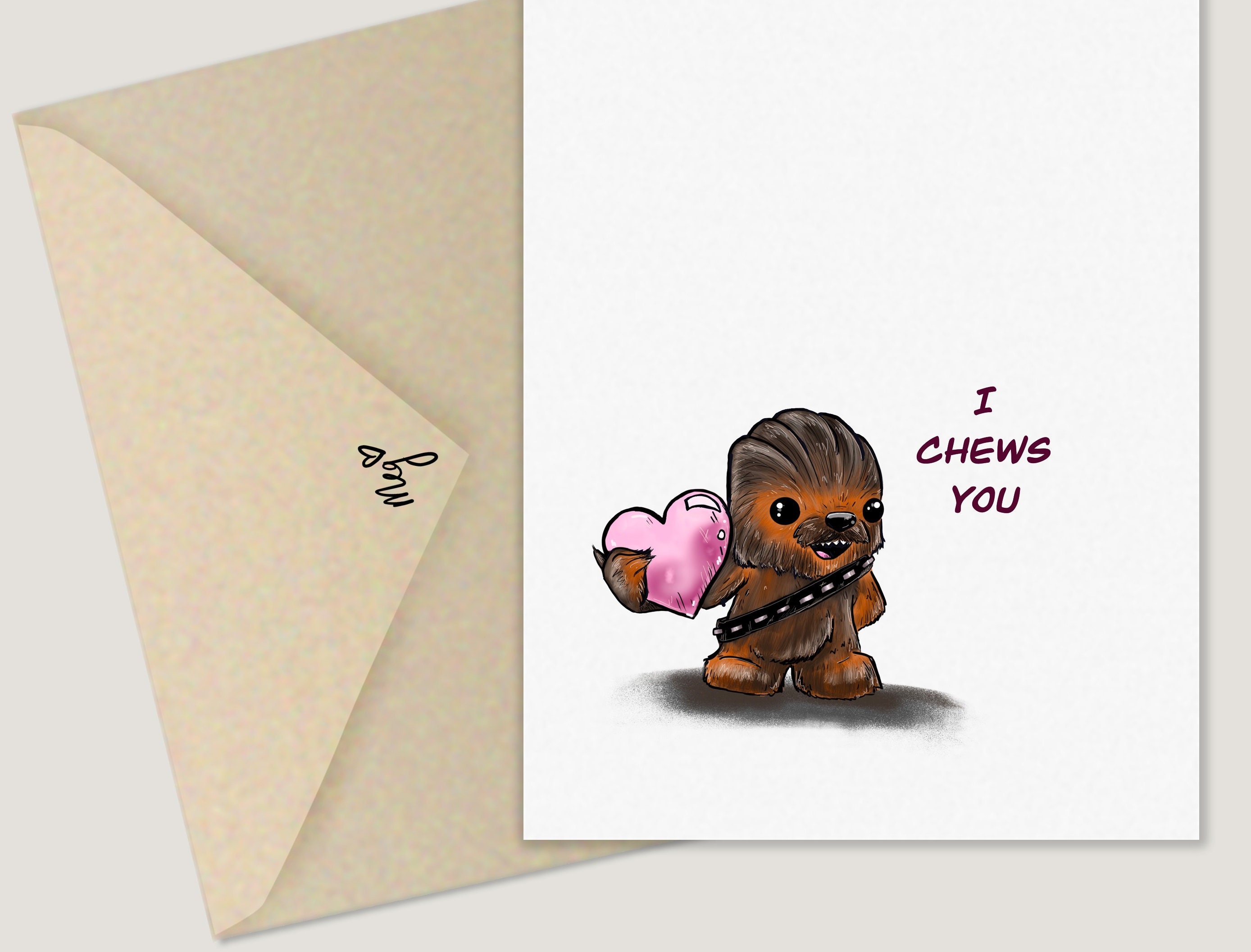 I CHEWS YOU - Star Wars Card | Star Wars Valentines Card | Star Wars.…