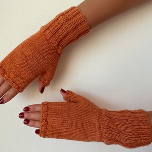 Hand warmers AMRUM, gloves, for warm hands, finger cots, cuffs, knitted, gift, Christmas, Atelier Zitron, hand-knitted