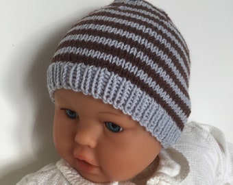 Merino Birth Baby Hat Baptism First cap Hand Knitted Hat Knitted