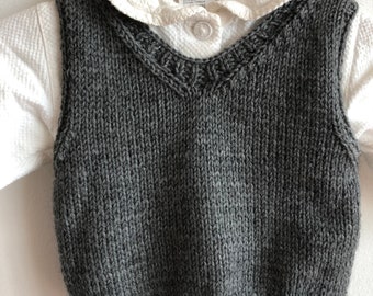 easy instructions - pattern BASIC No.1 HAPPY Baby Pullunder Basic No.1 Pullover newborn christening, birth, knitted, gift, baby equipment