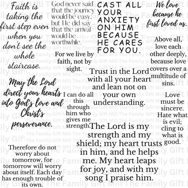 Beautiful Bible Verses SVG Bundle for Shadow Boxes - Instant Download