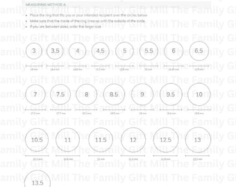 Ring Size Chart Printable - Measure Your Size with our Reusable Sizer Tool, Instant Download