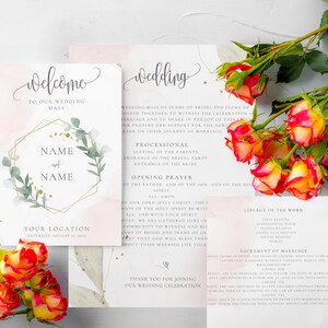 Beautiful Catholic Church Wedding Program - Personalized Order of Service for Your Special Day on Etsy