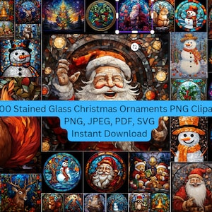 Ew People Christmas Svg Stained Glass Christmas Ornaments PNG Cliparts