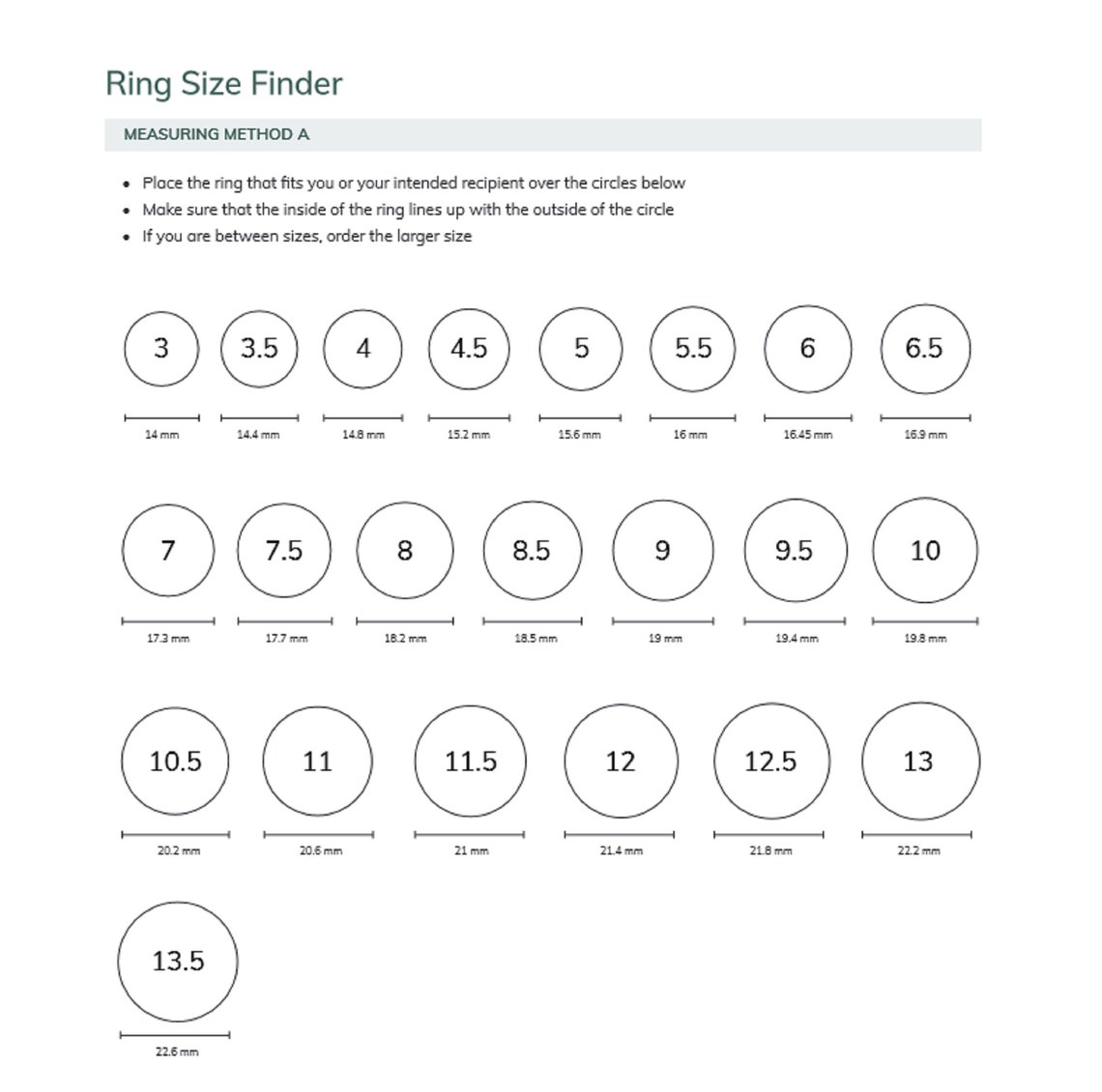 Printable Ring Sizer Chart Find Your Ring Size Instantly - Etsy