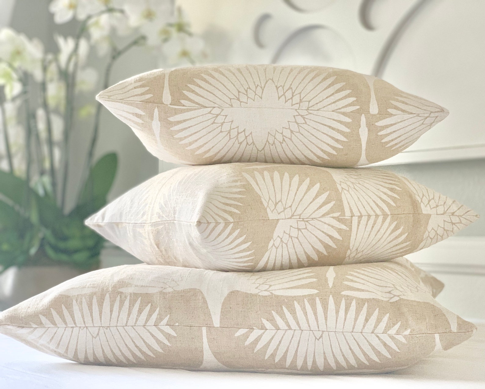 Designer Linen Pillow Cover Decorative Pillow Cover Orange Etsy