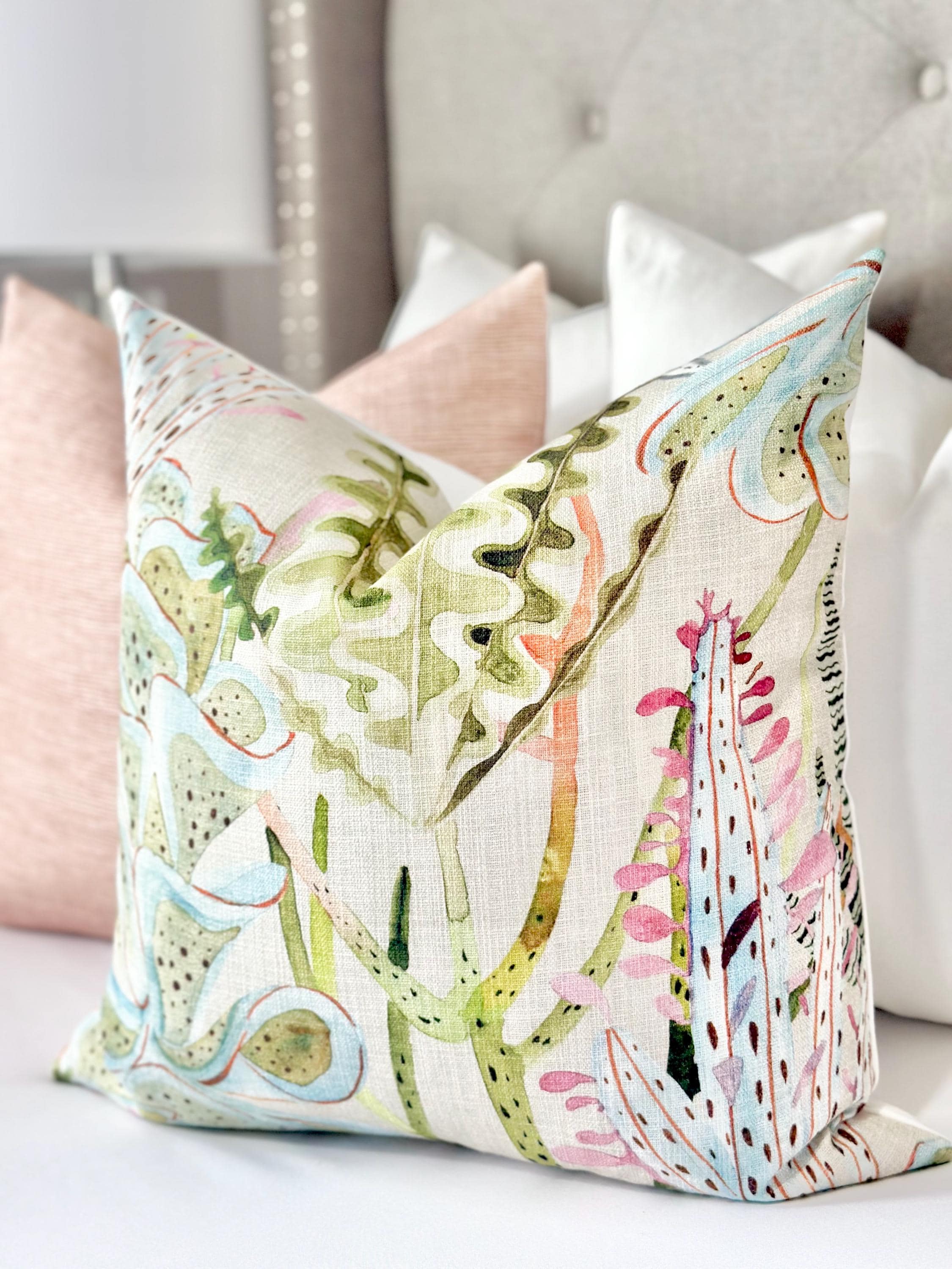 Blush Aqua Pillow Covers