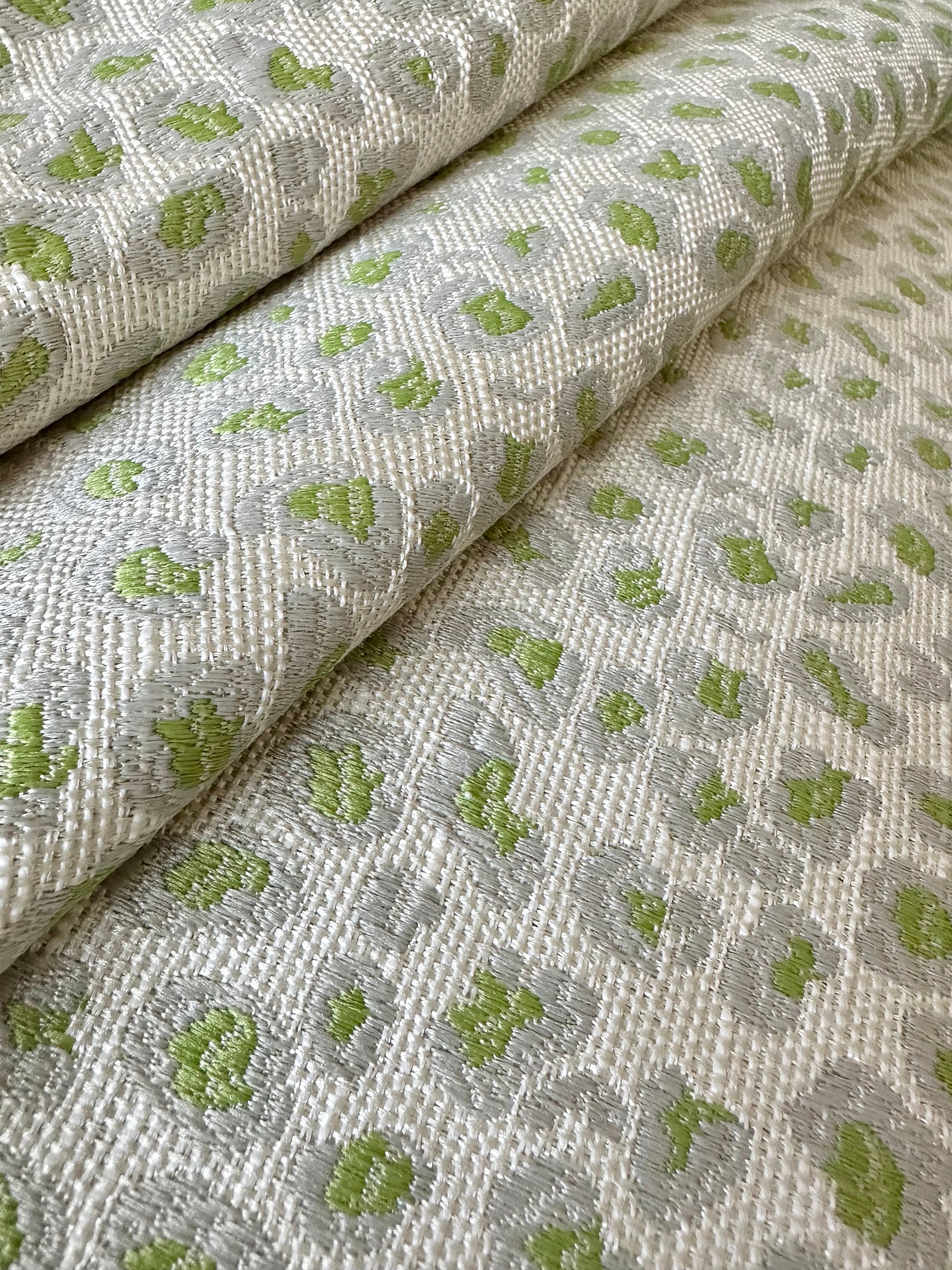 Fabric swatch Lime green leopard fabric