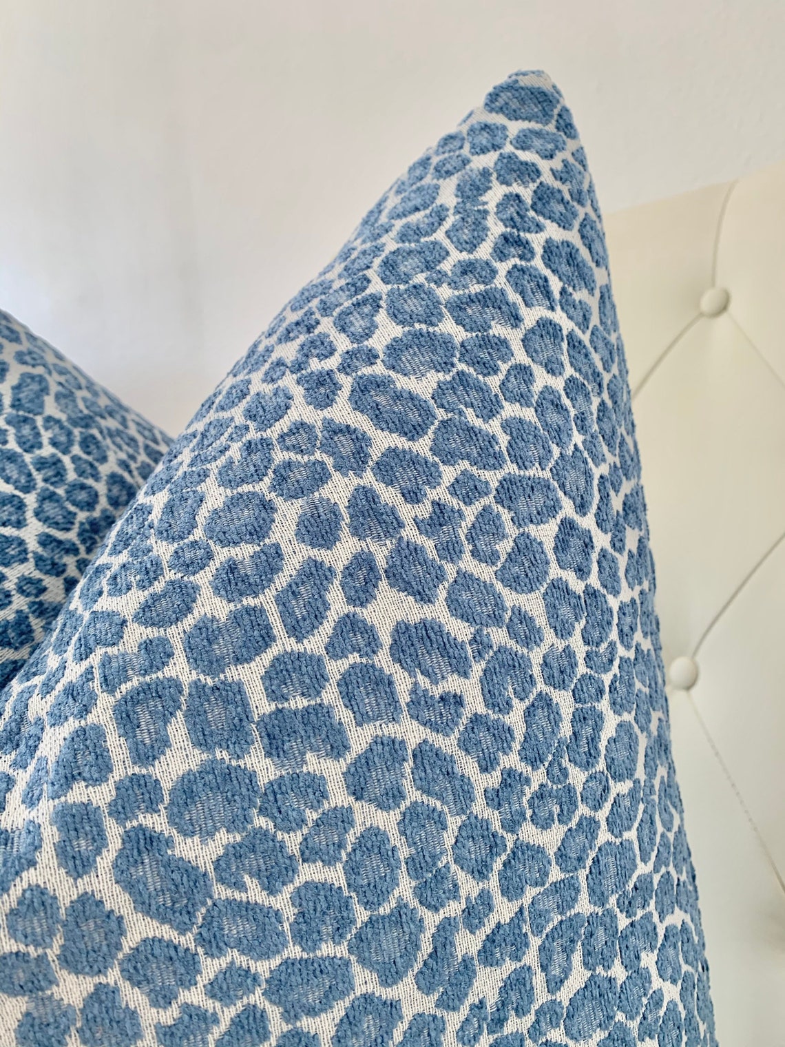 Decorative Blue cheetah leopard print throw pillow cover Etsy