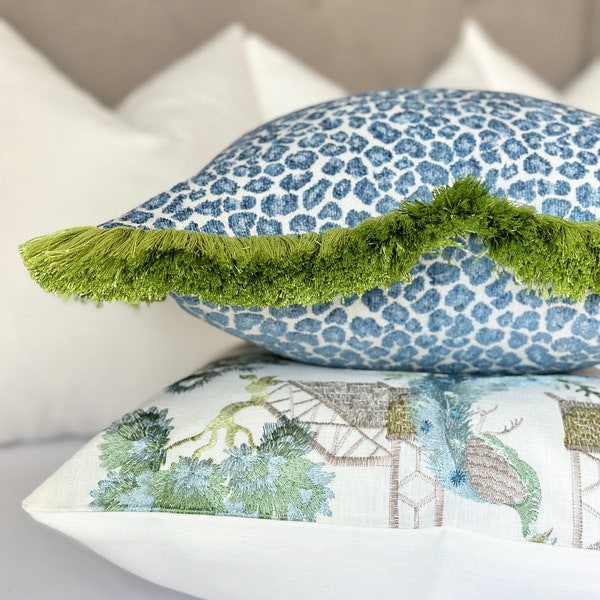 Blue Cheetah Pillow Etsy