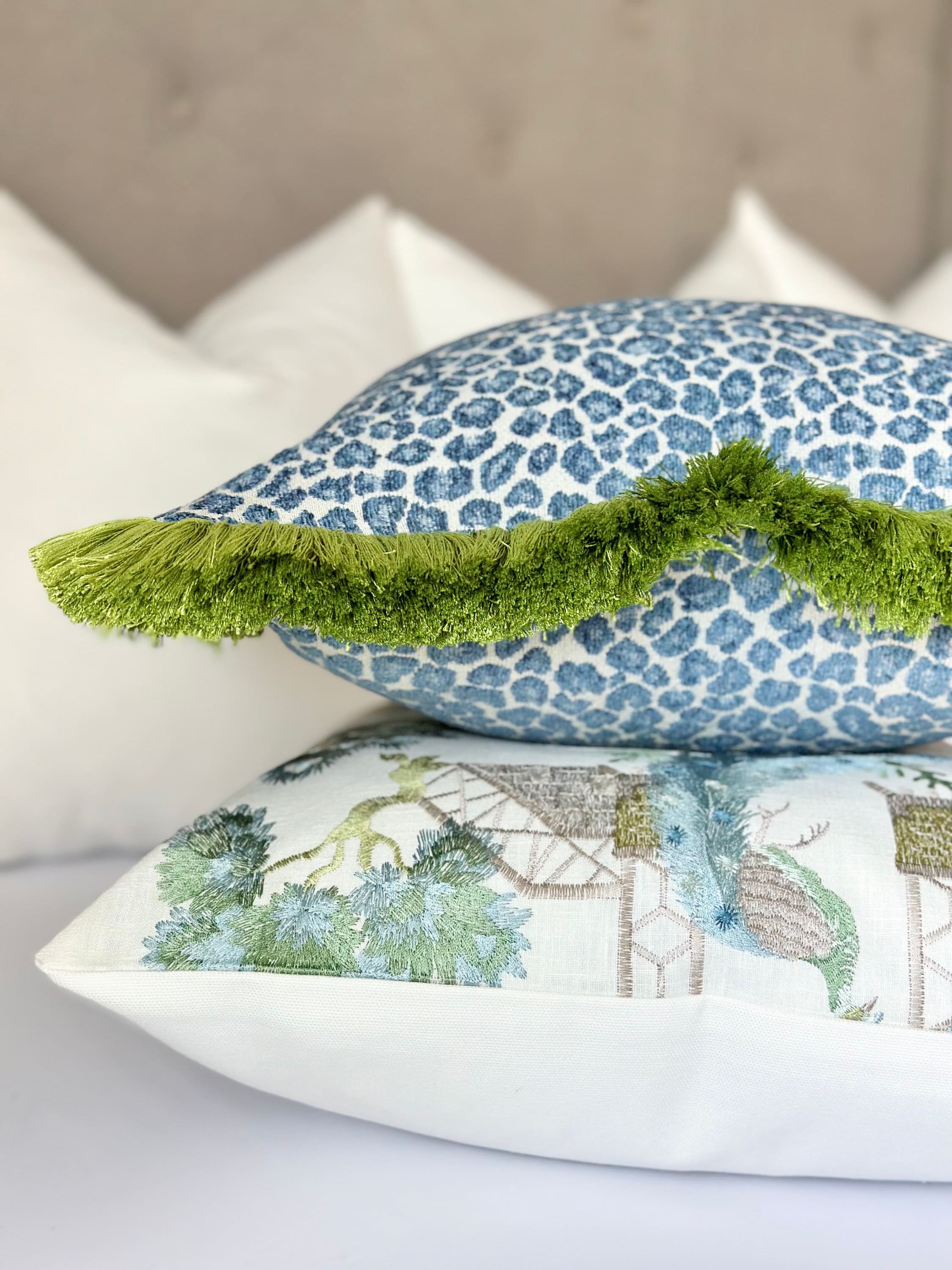 Blue animal print pillow hotsell