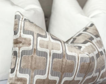 Brown velvet throw pillow cover, cappuccino brown accent pillow cover for bed and sofa , Brown decorative pillow