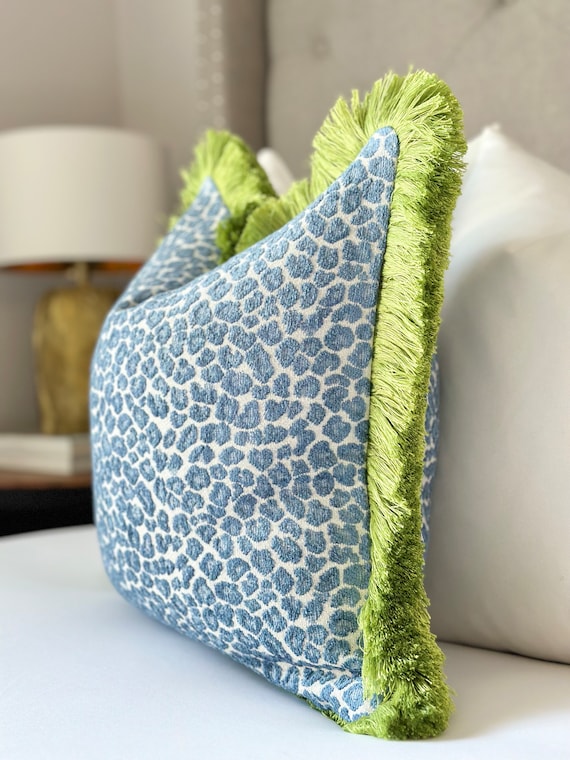 Blue cheetah clearance pillow