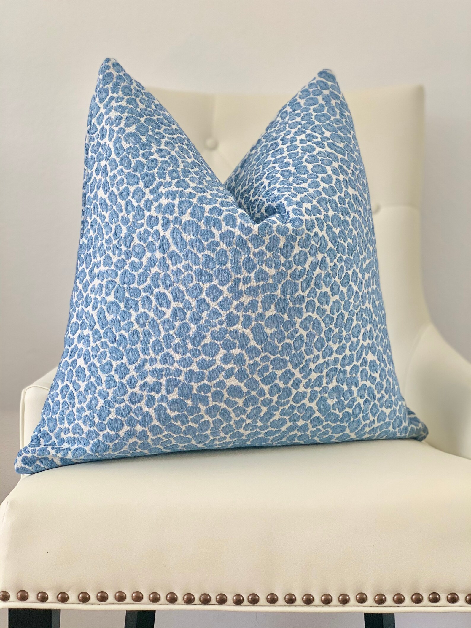 Decorative Blue cheetah leopard print throw pillow cover Etsy