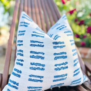 Outdoor pillow cover for patio , blue outdoor pillows , designer fabric outdoor throw pillow cover for outdoor sofa