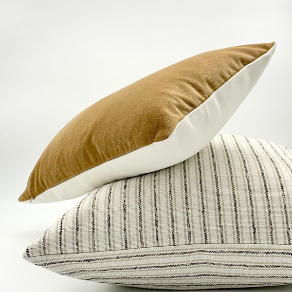 Camel Velvet Pillow Etsy