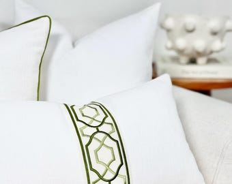 White modern throw pillow cover | White designer accent pillow | White accent throw pillow cover