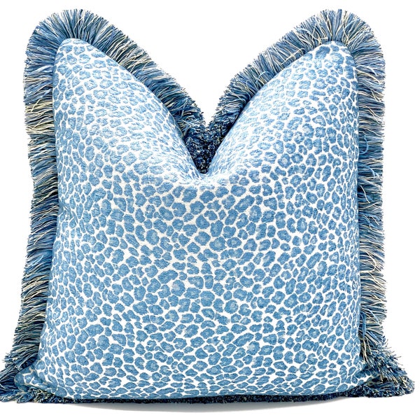 Blue Cheetah Pillow Etsy