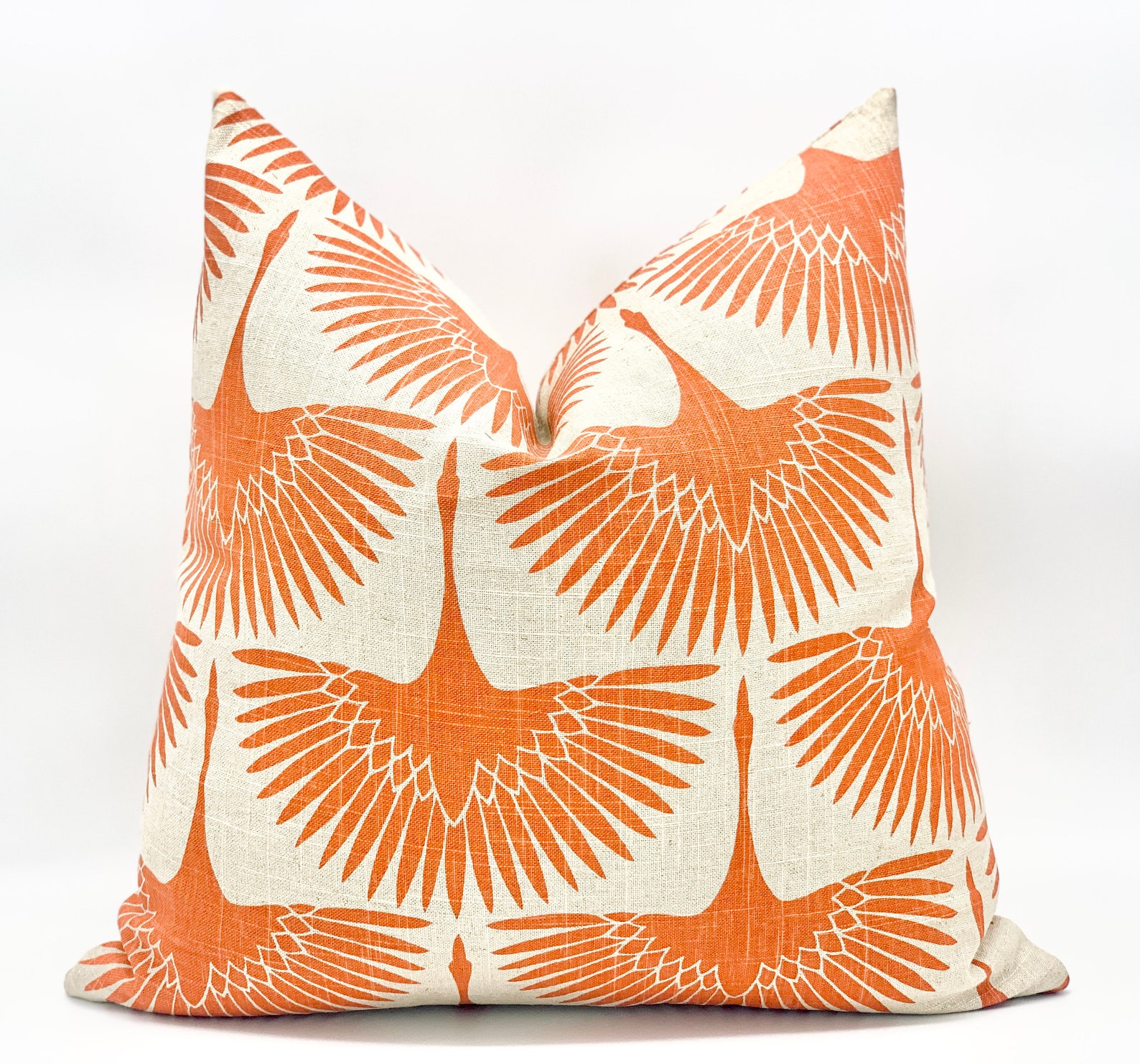 Designer Linen Pillow Cover Decorative Pillow Cover Orange Etsy