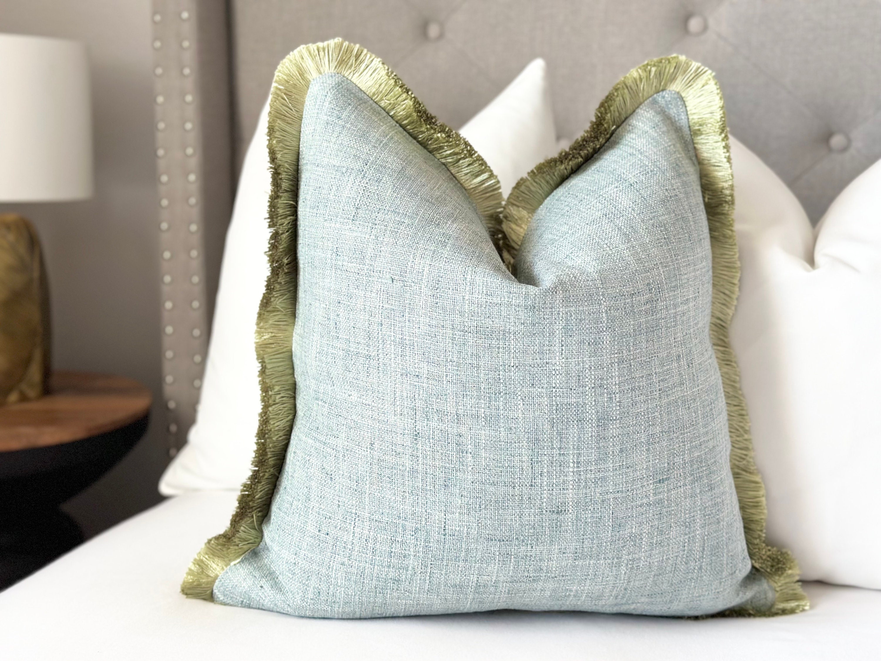 Sage Olive Green White Throw Pillow Mix and Match Indoor Outdoor Cushion  Cover Accent Couch Toss Lime Pistachio Apple Fern Mint Moss Seafoam 