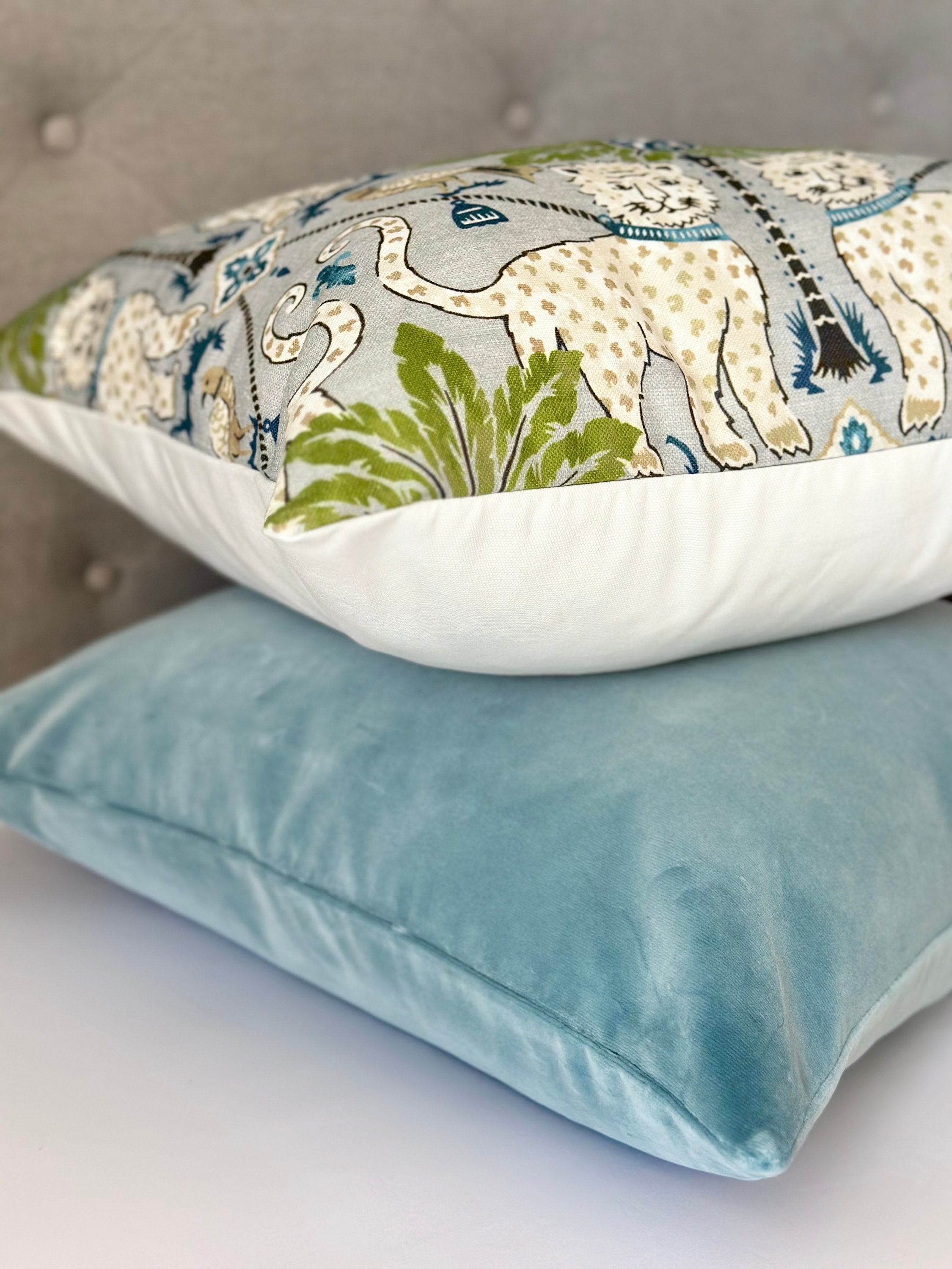 Jaguar Print Throw Pillow Cover Mist Blue Pillow Cover Jaguar Blue Jaguar Print Throw Pillow Cover Mist Blue Pillow Cover Jaguar Blue