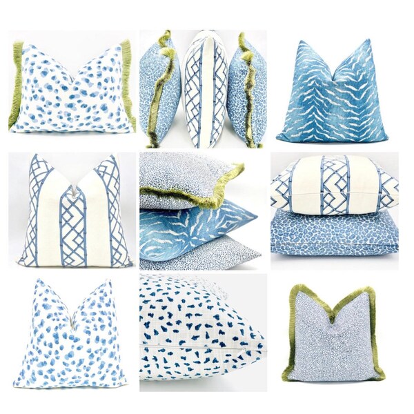 Blue Cheetah Pillow Etsy