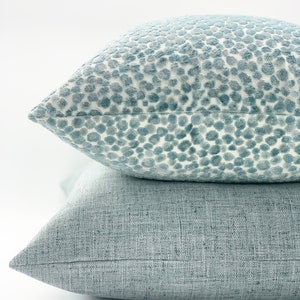 Mist blue velvet throw pillow cover, light blue velvet pillow cover, mist blue throw pillow for sofa and bed