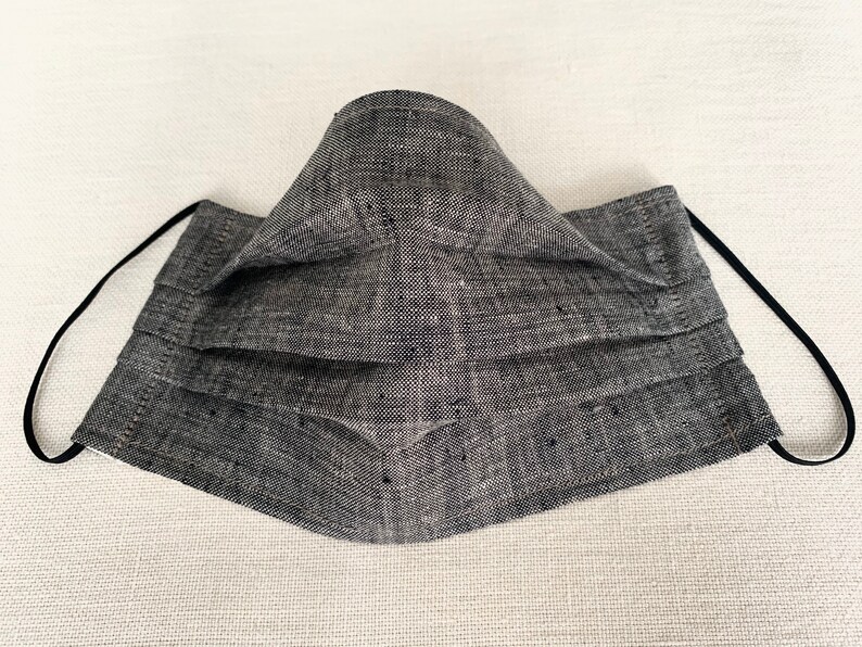 100 linen & organic muslin cotton face mask 2 layers Etsy