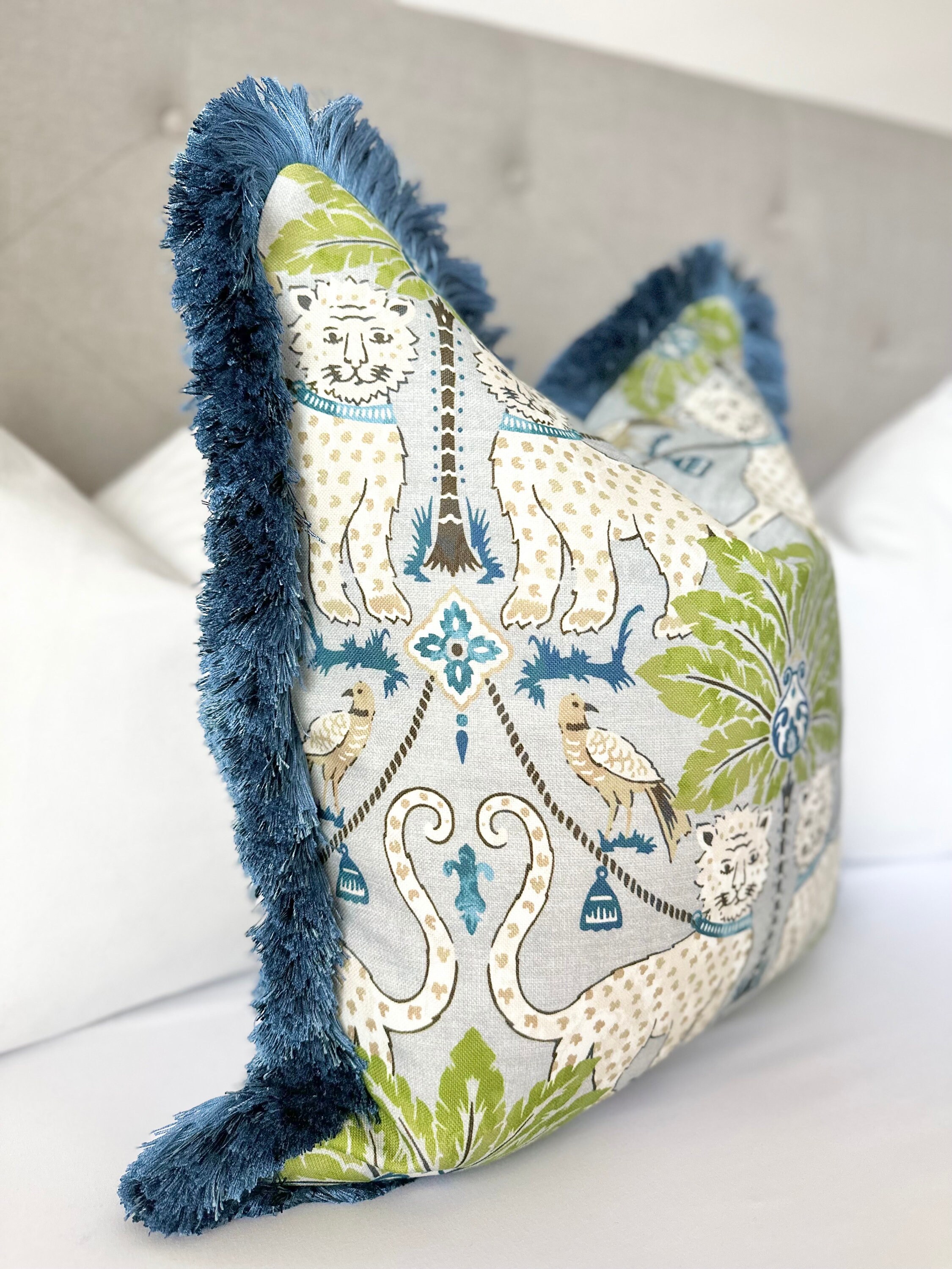 Jaguar Print Throw Pillow Cover Mist Blue Pillow Cover With Blue Jaguar Print Throw Pillow Cover Mist Blue Pillow Cover With Blue