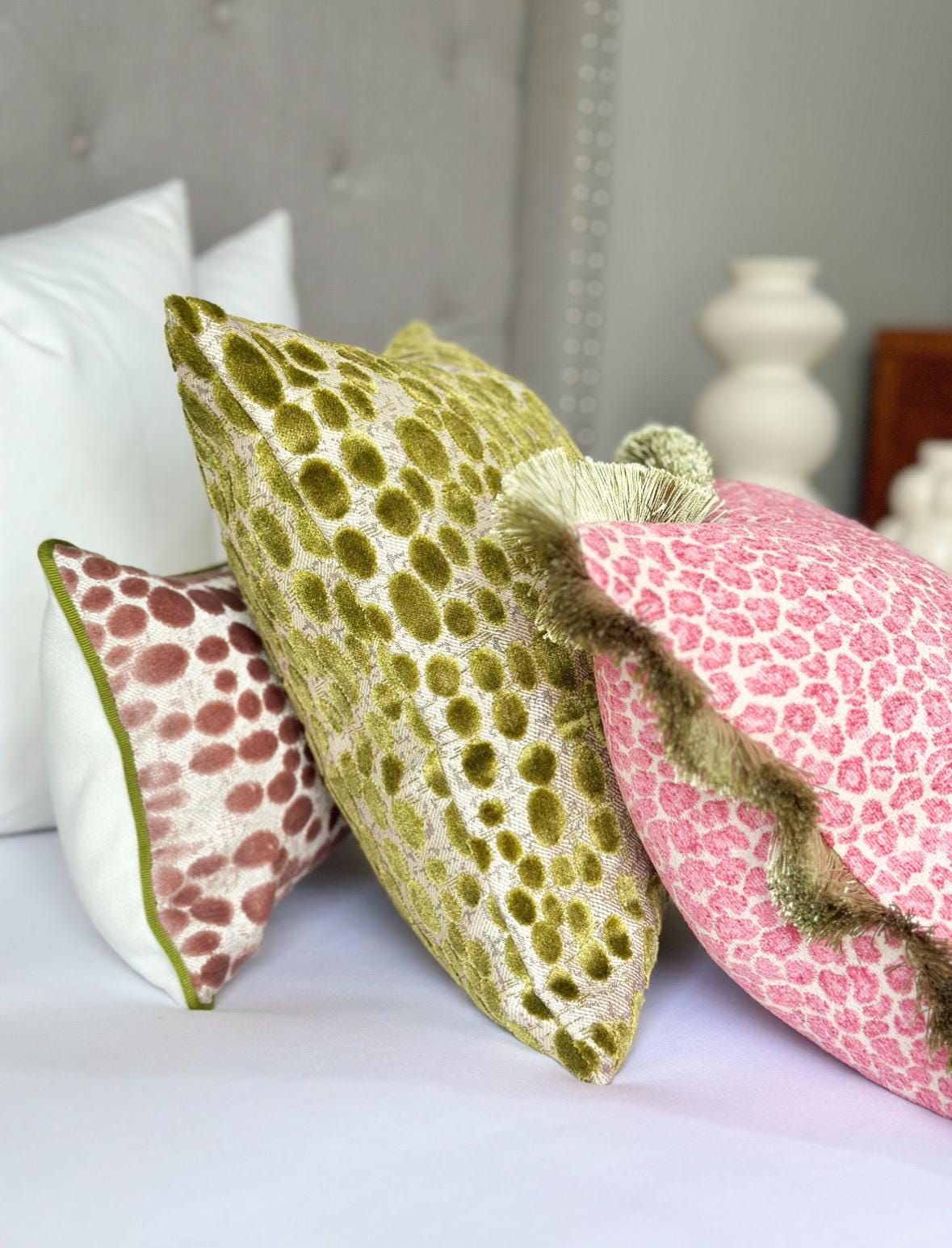 Green Pebble  throw pillow cover , designer accent cushion Green velvet , green decorative modern pillowcase