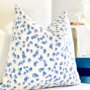 Mira blue decorative throw pillow cover blue leopard, Mira blue sofa cushion , bed cushion cover lumbar pillow