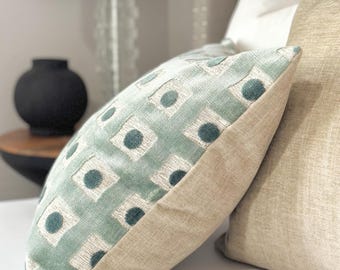 Glacier Velvet Throw Pillow Cover, Modern Accent Pillow