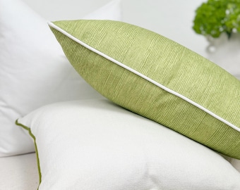 Lime Green Pillow Cover, Green Lumbar Pillow Cover, Designer Throw Pillow Cover, Kiwi Green Decorative Pillow, Modern Luxury Green pillow