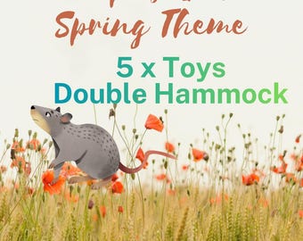 Spring Theme Rat Toy Surprise Box, Double Hammock, Small Pet Toys