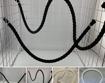 Pet Rope for cage, Rat toy, cage accessories, rats, hamsters, gerbils, mice, birds in Black and White