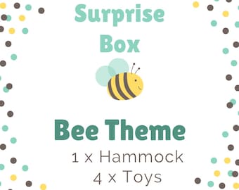 Bee Theme Rat Surprise box, Toy and Hammock set, rat mystery box, Pet Toy, hammocks, Pet Rat toy accessories rats, hamsters, mice