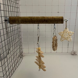 Rat Activity Perch for cage, Pet Rat toy accessories, Natural cage accessories rats, hazel perch, hamsters, mice, birds