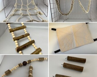 Rat Cage Set with ladder, perches, hammock