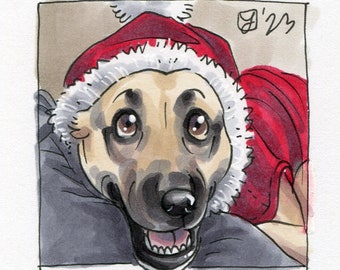 Custom Illustrated Pet Sketch -- Simple Background, 1 Animal